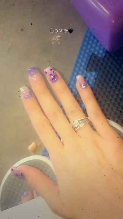 Demi's Nails - New set by Demi absolutely in  love with the purple butterflies  Demi's nails is clean and I see them sanitizing after each client! - Nail Salons Near Me - Albuquerque, New Mexico