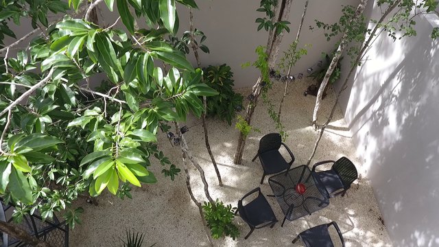 An apartment patio