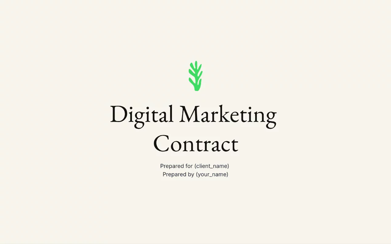 Preview of Digital Marketing Contract Template