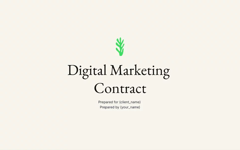 Preview of Digital Marketing Contract Template