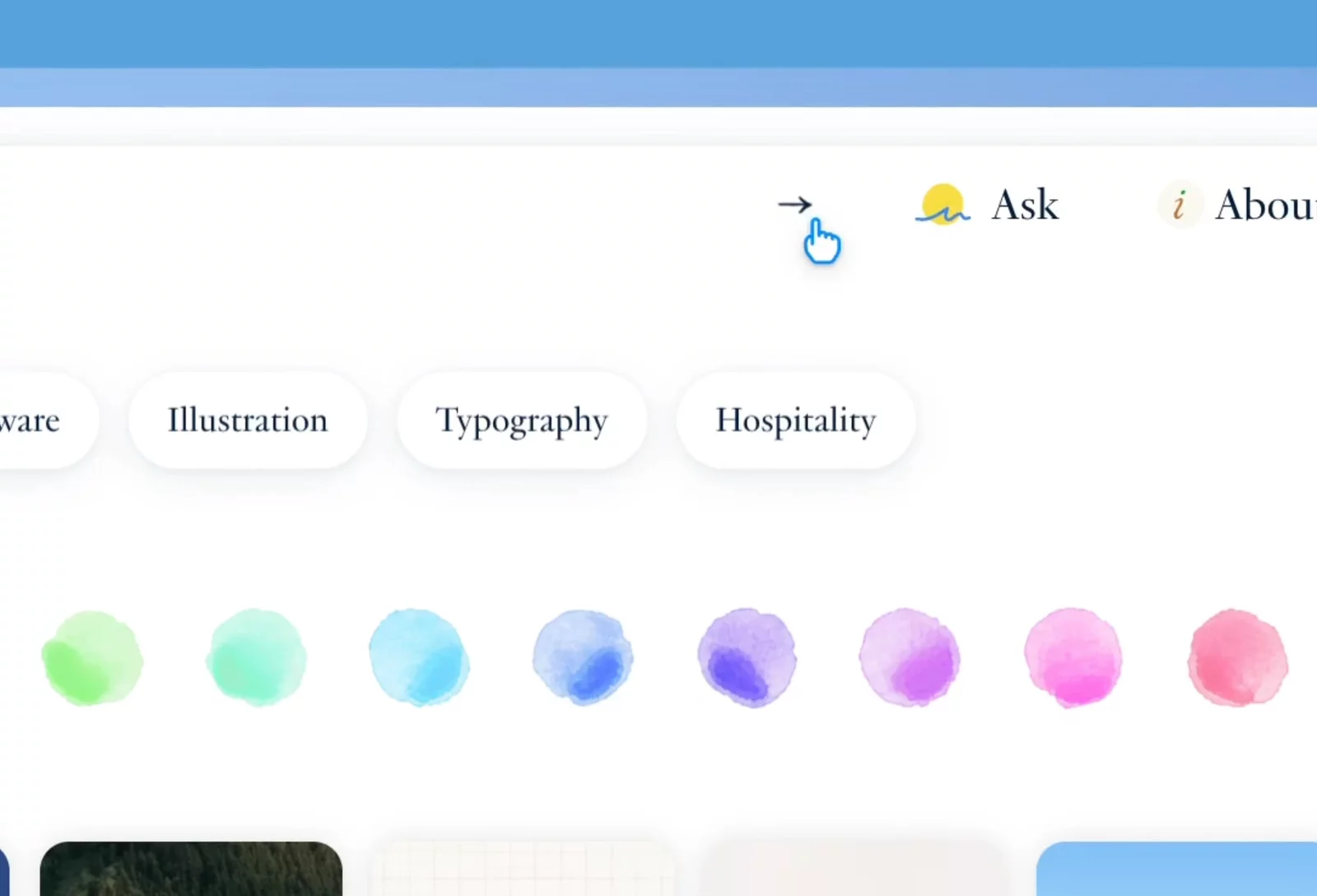 Omnibar expands and contracts based on how you're using it: resting, open, searching.