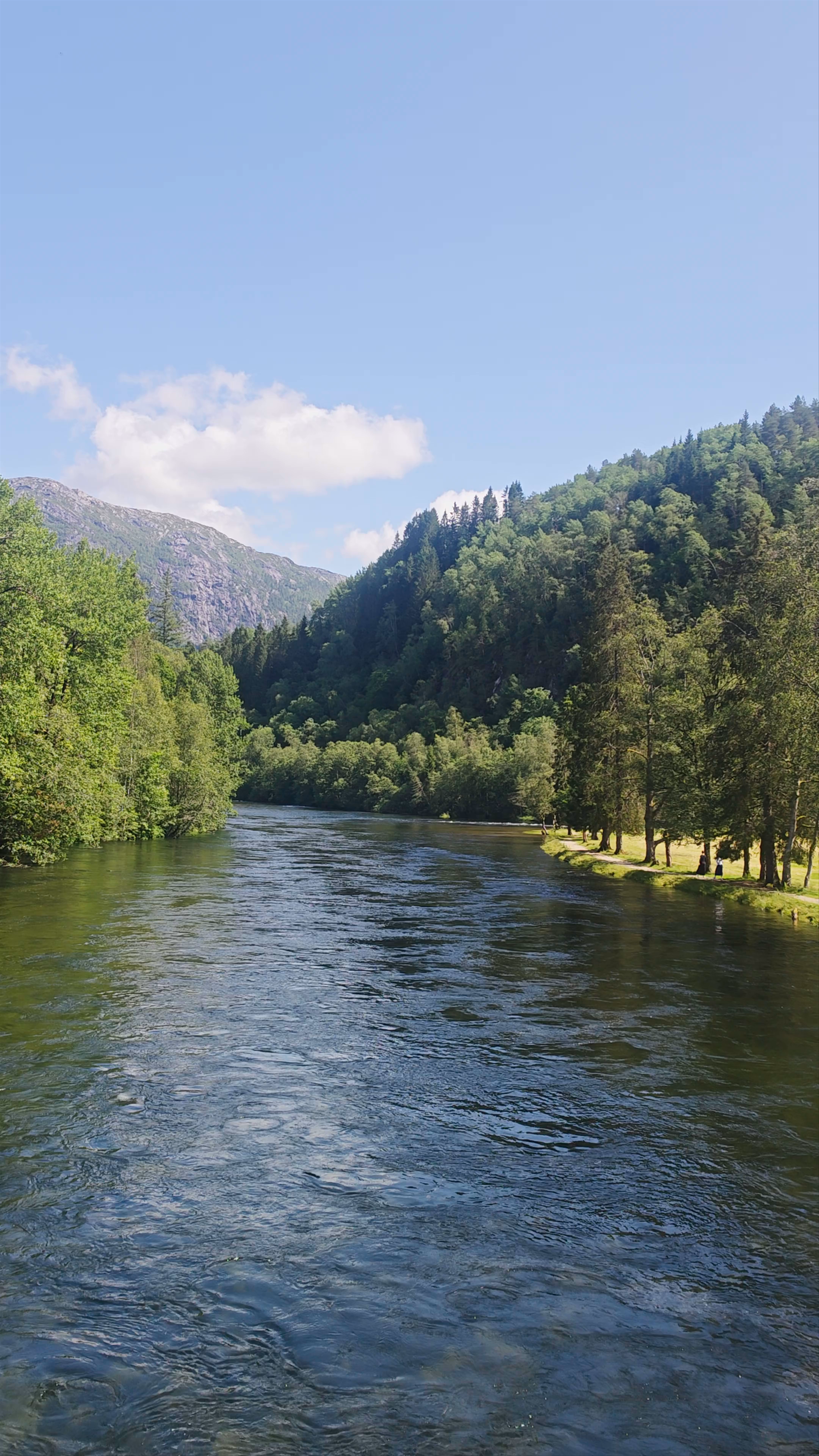 Huldefossen waterfall