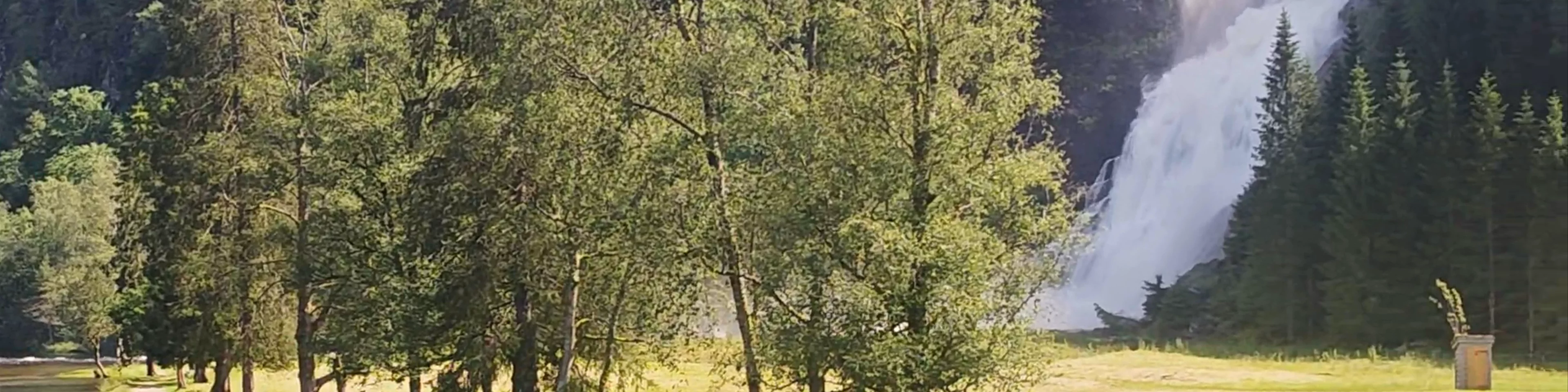 Huldefossen waterfall