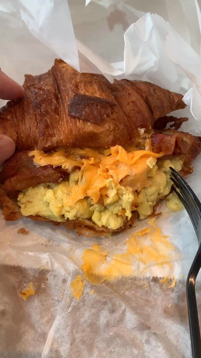 D'avant Bakery - #2 bacon egg and cheese croissant ($5.45) - Bakeries Near Me - Ridgefield, New Jersey