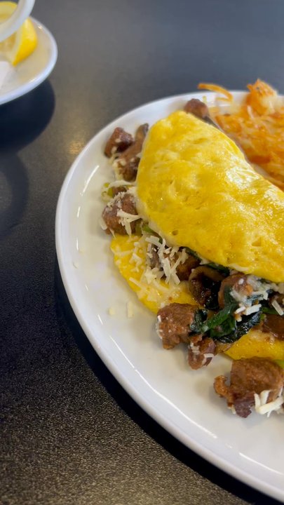 Black & Blue Diner - Steak and egg omelette, delicious!  Texture and taste - Diners Near Me - Las Vegas, Nevada