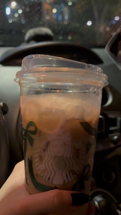 Starbucks - Iced Hazelnut Oatmilk Shaken Espresso - Coffee & Tea Near Me - Gainesville, Virginia