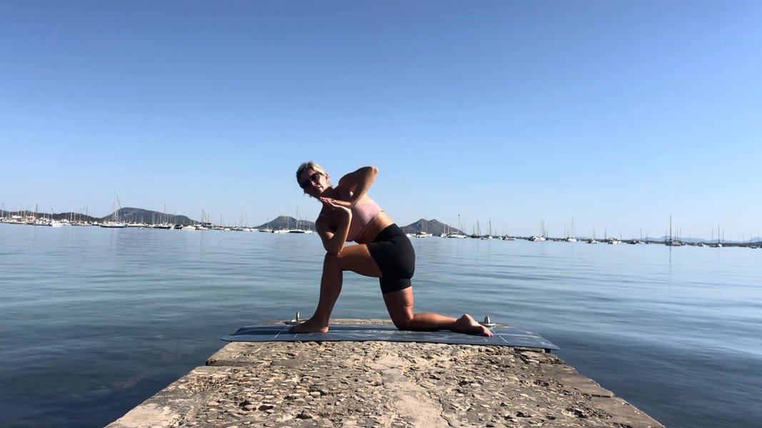 Standing, stretching and twisting