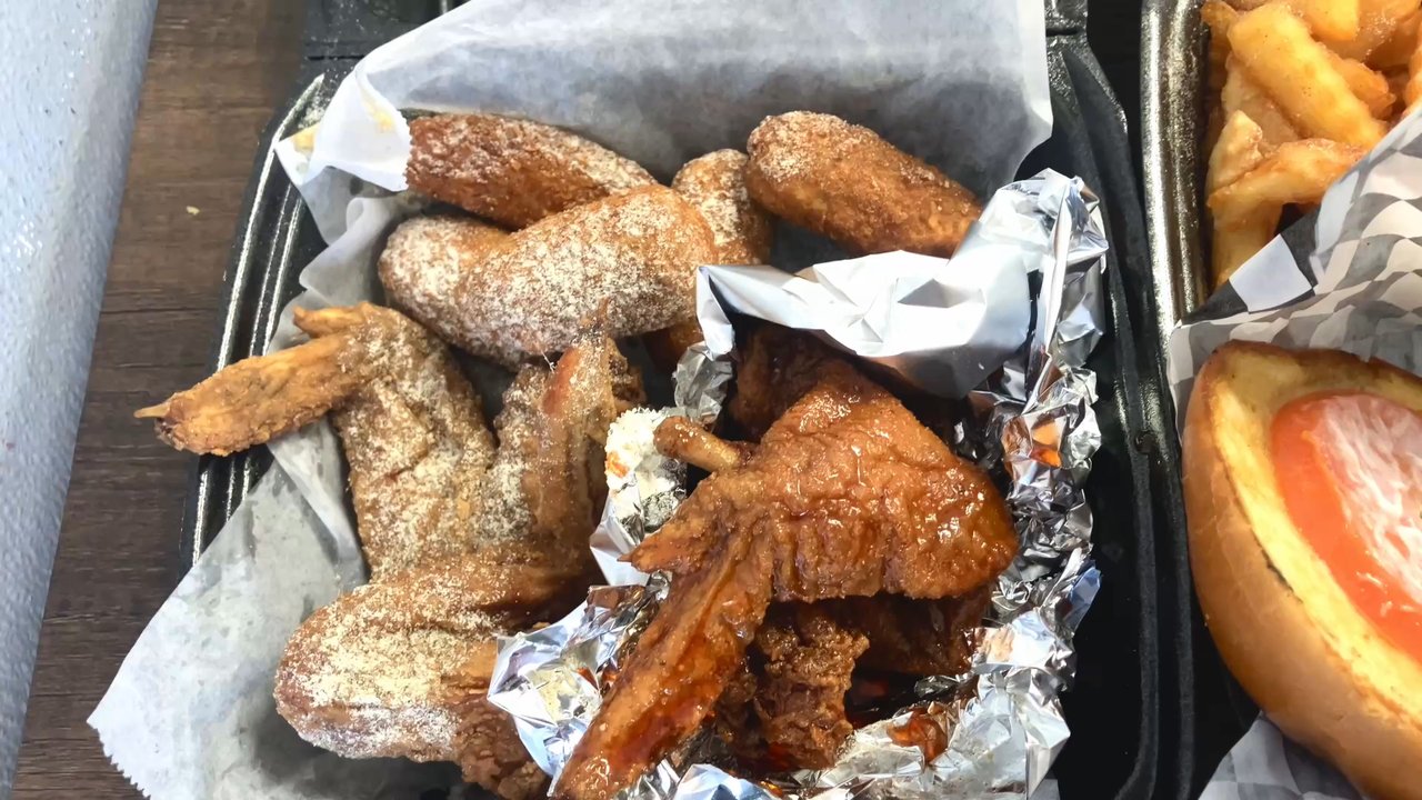 Texas Fish Chicken Grill - Whole wings, jalapeño poppers, chopped cheese, fries, Catfish, jumbo shrimp, onion rings, 2 slices bread, drinks, Chocolate & lemon cake - Chicken Wings Near Me - Arlington, Texas