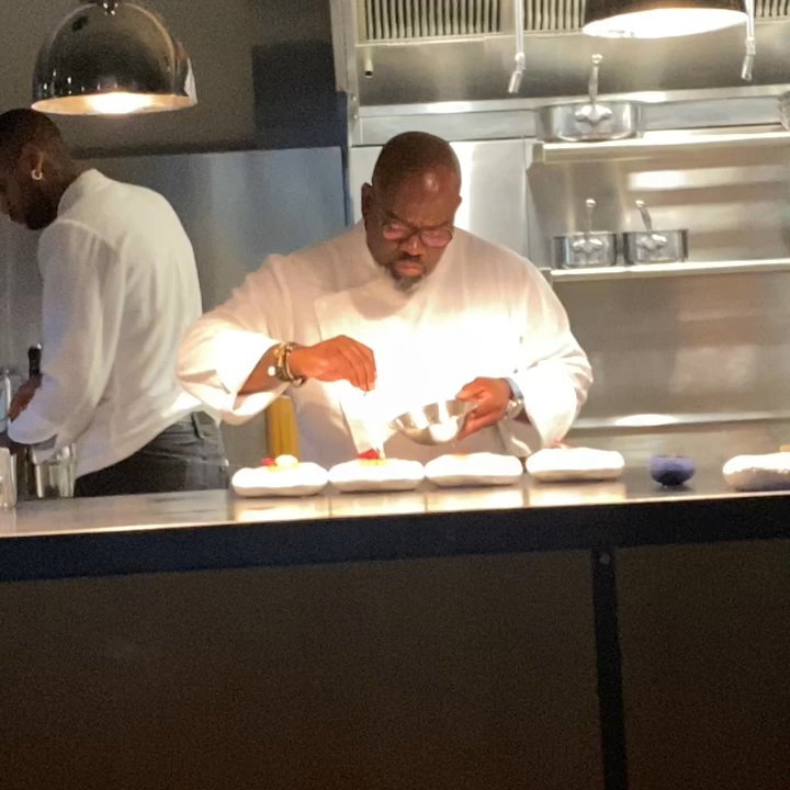 Grey Sweater - Chef Black plating - New American Near Me - Oklahoma City, Oklahoma