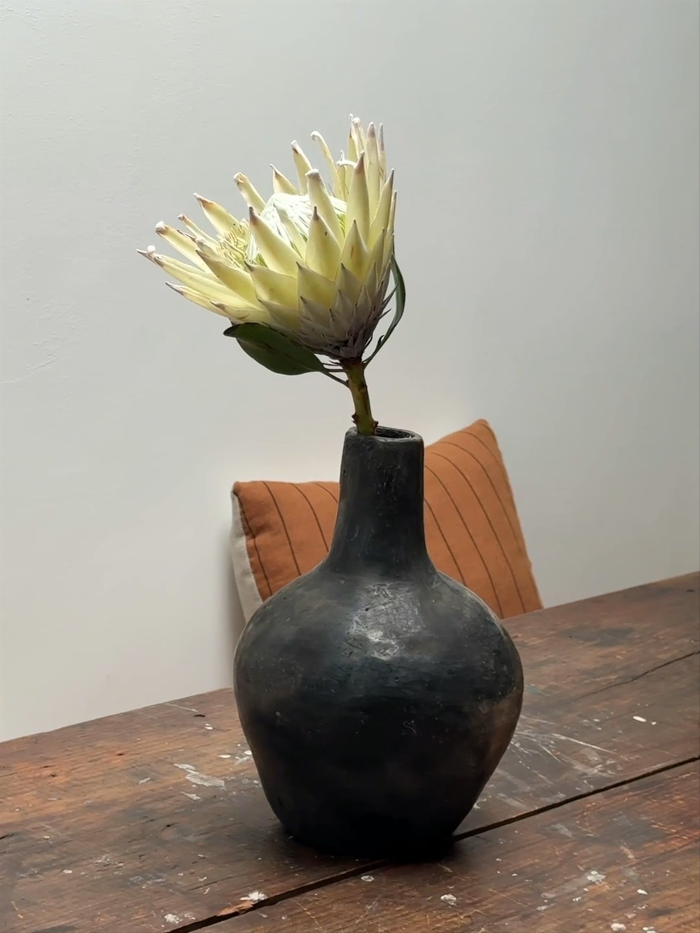 Gafsa Black Clay Vase - Long