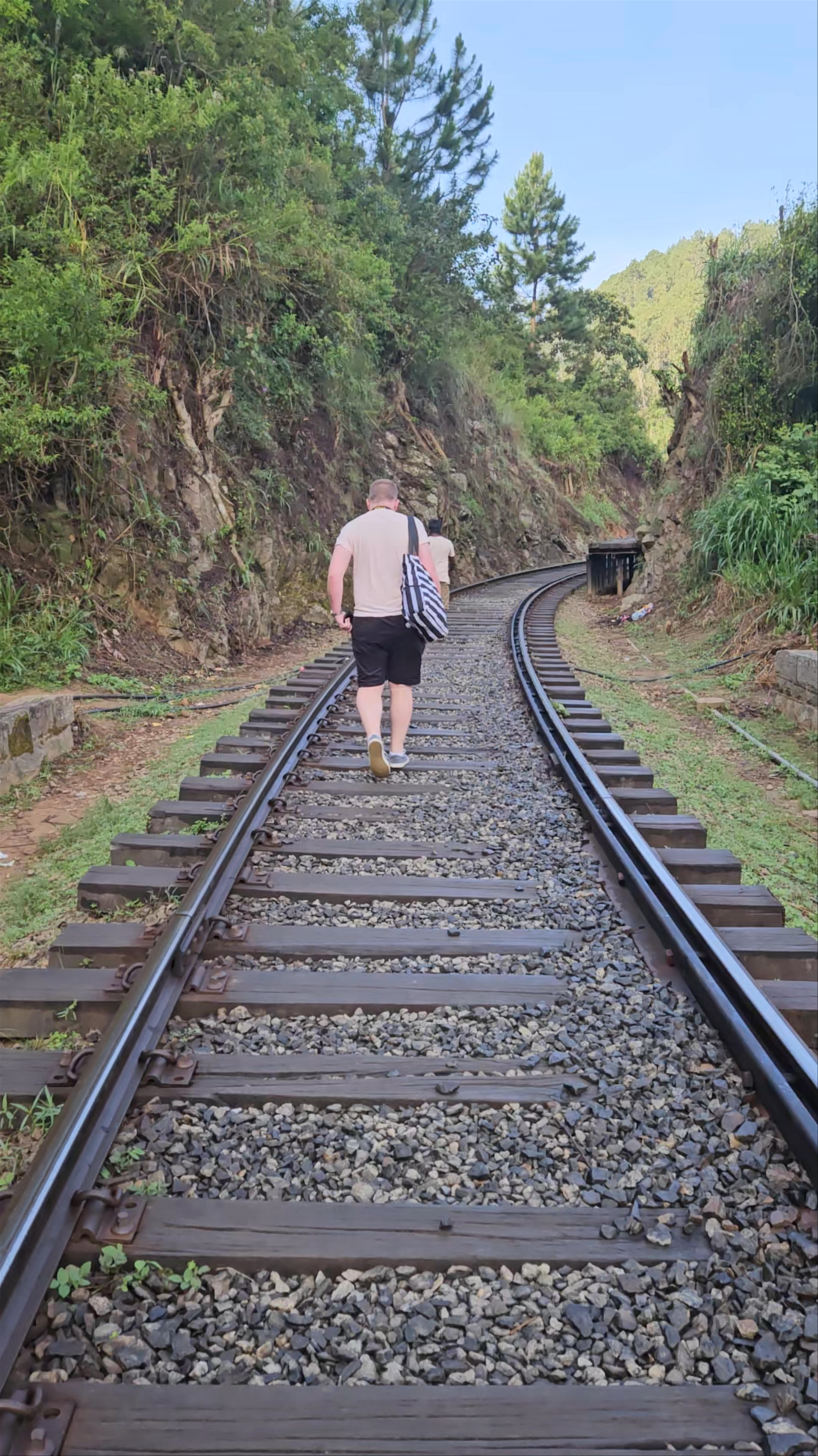 Strolling Along the Scenic Nine Arches Bridge Rail Tracks in Ella, Sri Lanka
