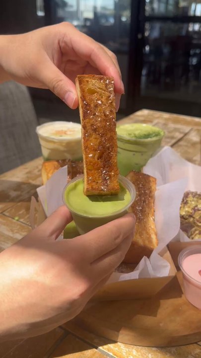Auria Coffee - honey butter sticks with matcha cream! - Desserts Near Me - Buena Park, California