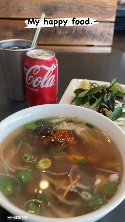 Pho Hong Phat - Small chicken pho with a coke and water. - Vietnamese Near Me - Long Beach, California