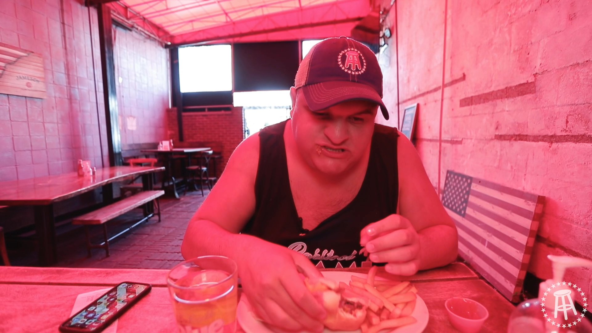 The LaBatt & Burger Combo Is Delicious No Matter What The Lighting Is