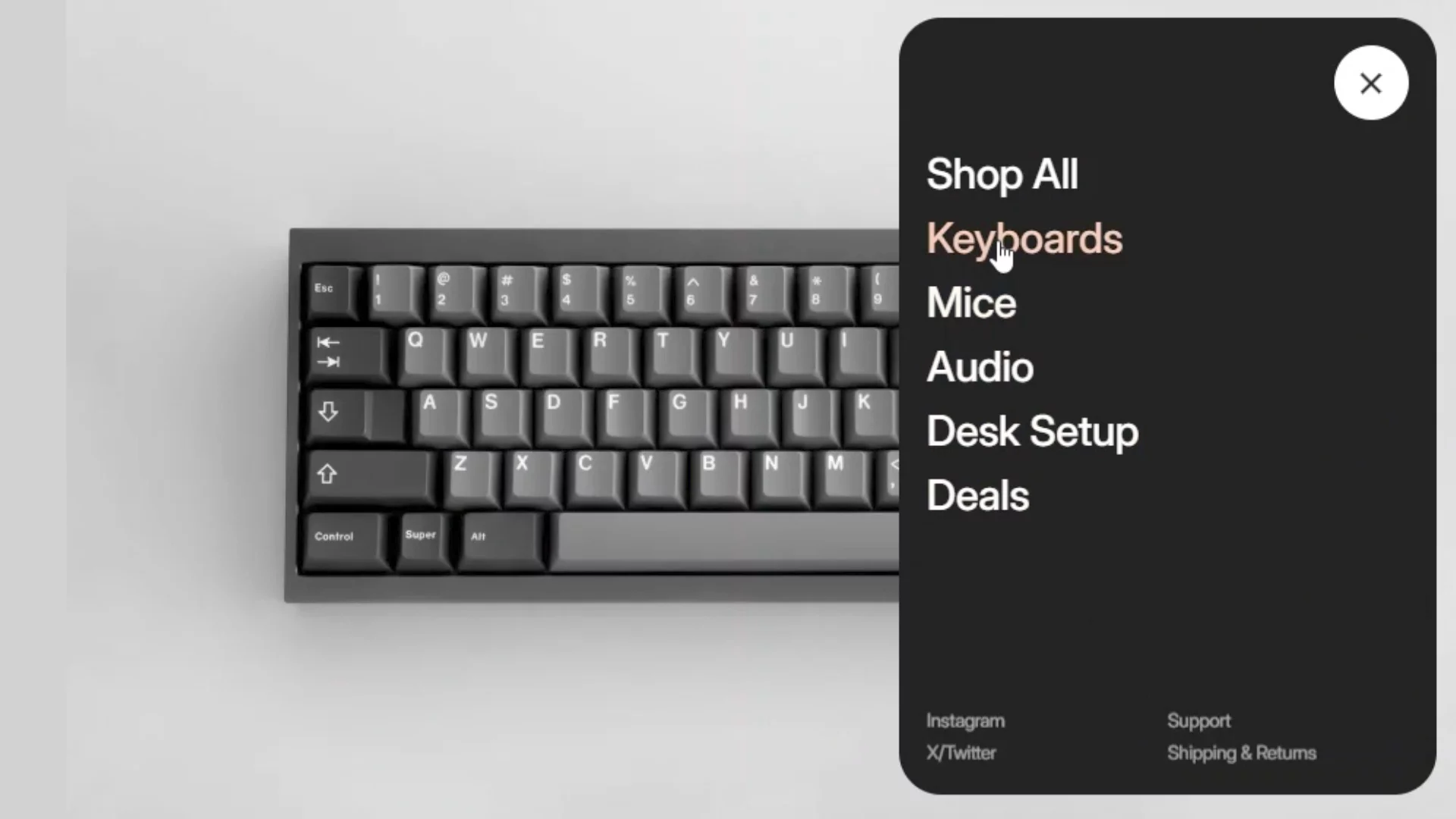 53/100 - Expanding side menuA compact menu button that smoothly expands into a full navigation panel, with the icon morphing into an X and the links revealing with a subtle 3D motion.Live Preview Fully customizable from the Framer panel.