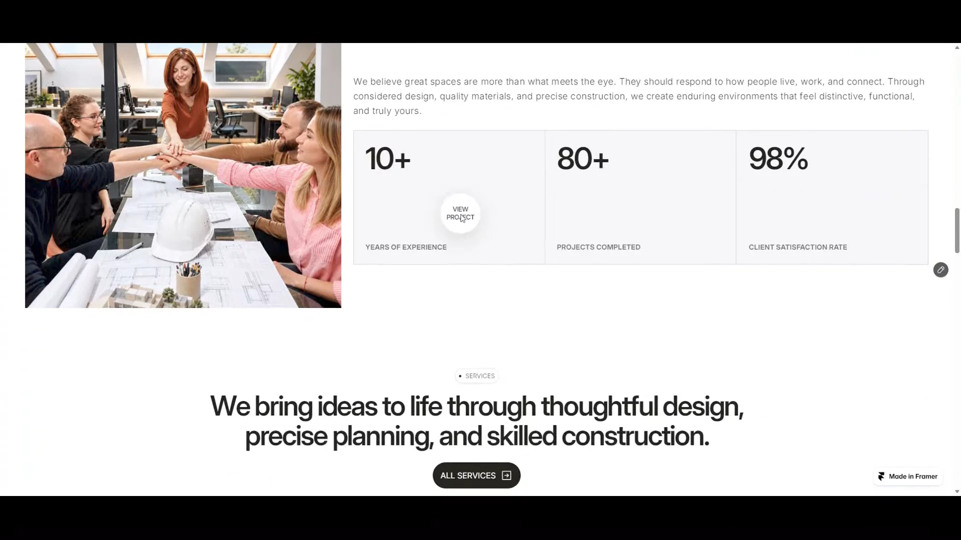 Working on a new Framer template called Archifine, built for architecture, interior design, and construction studios. Still putting on the final touches.