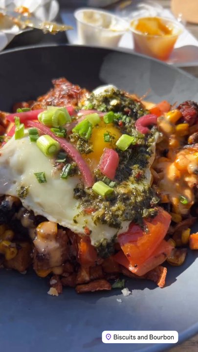 Biscuits and Bourbon - Brisket hash - New American Near Me - Henderson, Nevada