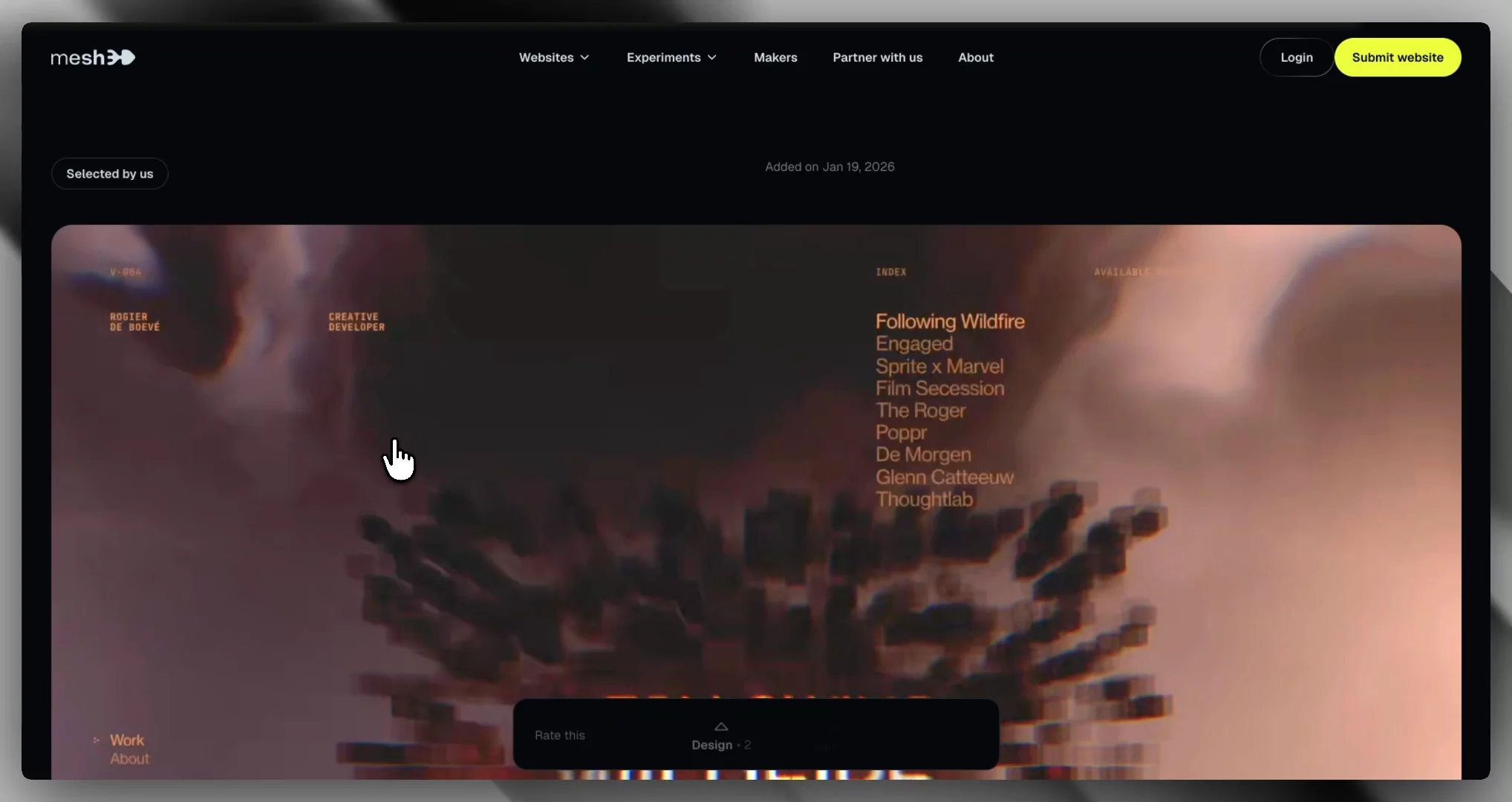 mesh3d — Curated 3D & Interactive Websites image 1