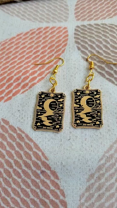 The Moon Tarot Card Earring