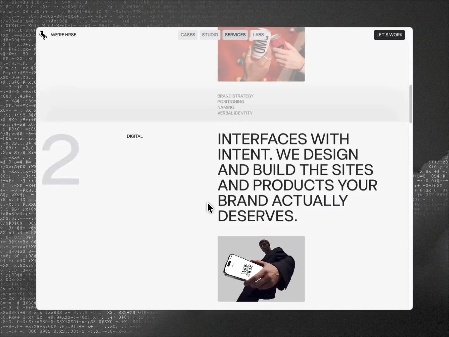The Services page in STUDIO HRSE reads more like a manifesto than a list. Numbered, editorial, no stock icons pretending to mean something. Link in the comments 👇
