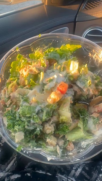 Fresh Green - Kale Jerk Salmon Caesar Single Jerk Chicken Trust me the portion with added Chicken was just enough very fulfilling - Salad Near Me - Upper Marlboro, Maryland