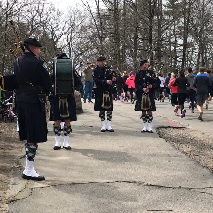 Franklin Park - 4/8/18 The Boston Police Gaelic Column of Pipes and Drums performing at the annual Doyle's 5-Miler Road Race. - Parks Near Me - Boston, Massachusetts
