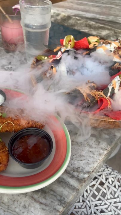 Cococabana - Volcano nachos and crab Rangoon mozzarella sticks - Bars Near Me - Oceanside, California