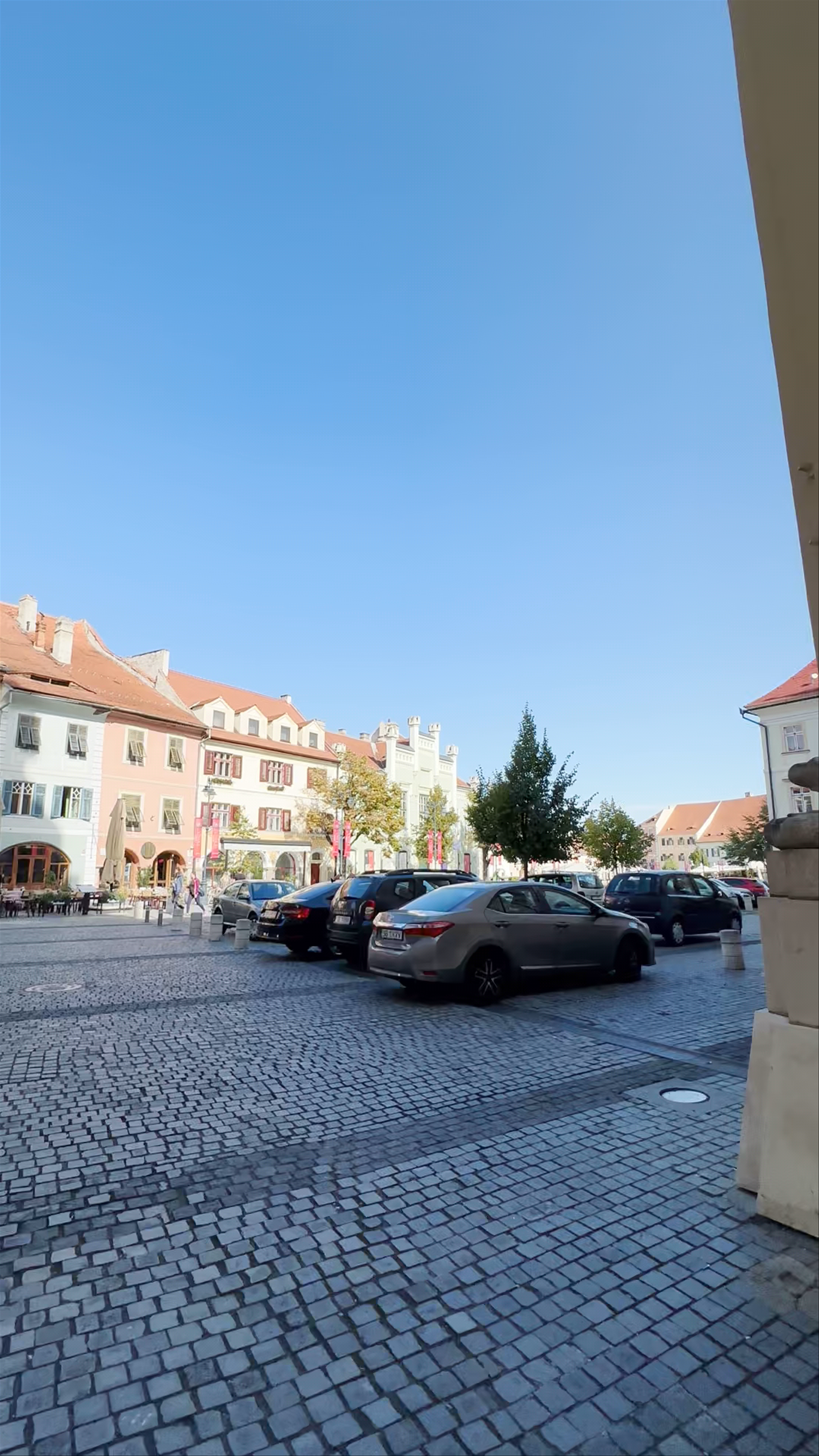 Holy Trinity Roman Catholic Church and Piața Mare in Sibiu, Romania