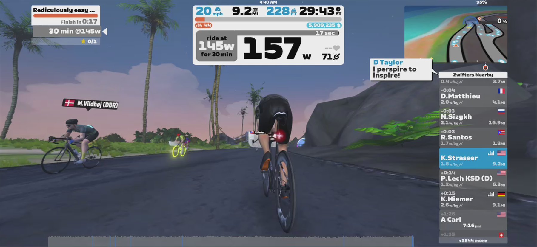 Zwift - Rediculously easy short spin in Watopia