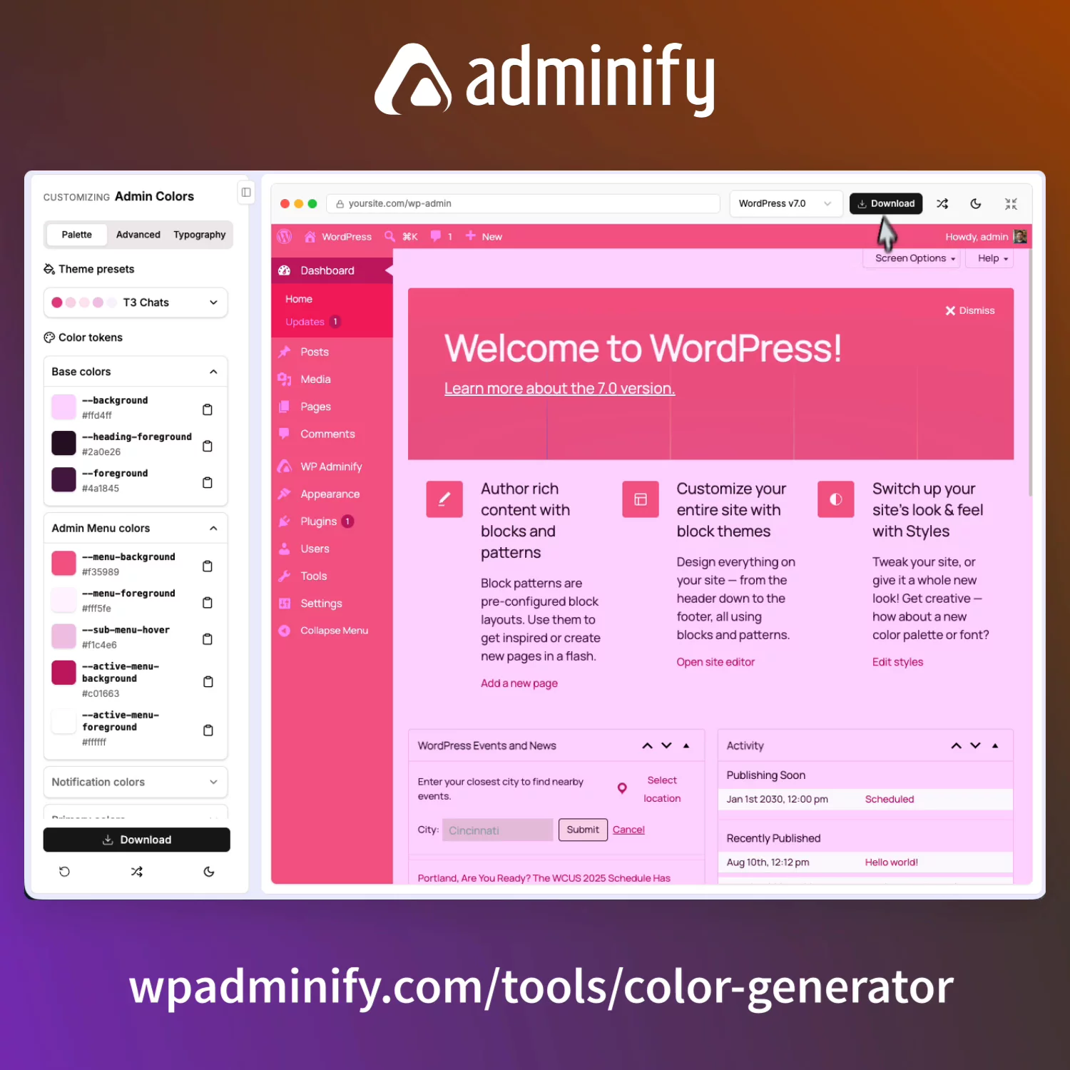 WordPress Admin Color Scheme Generator image 1