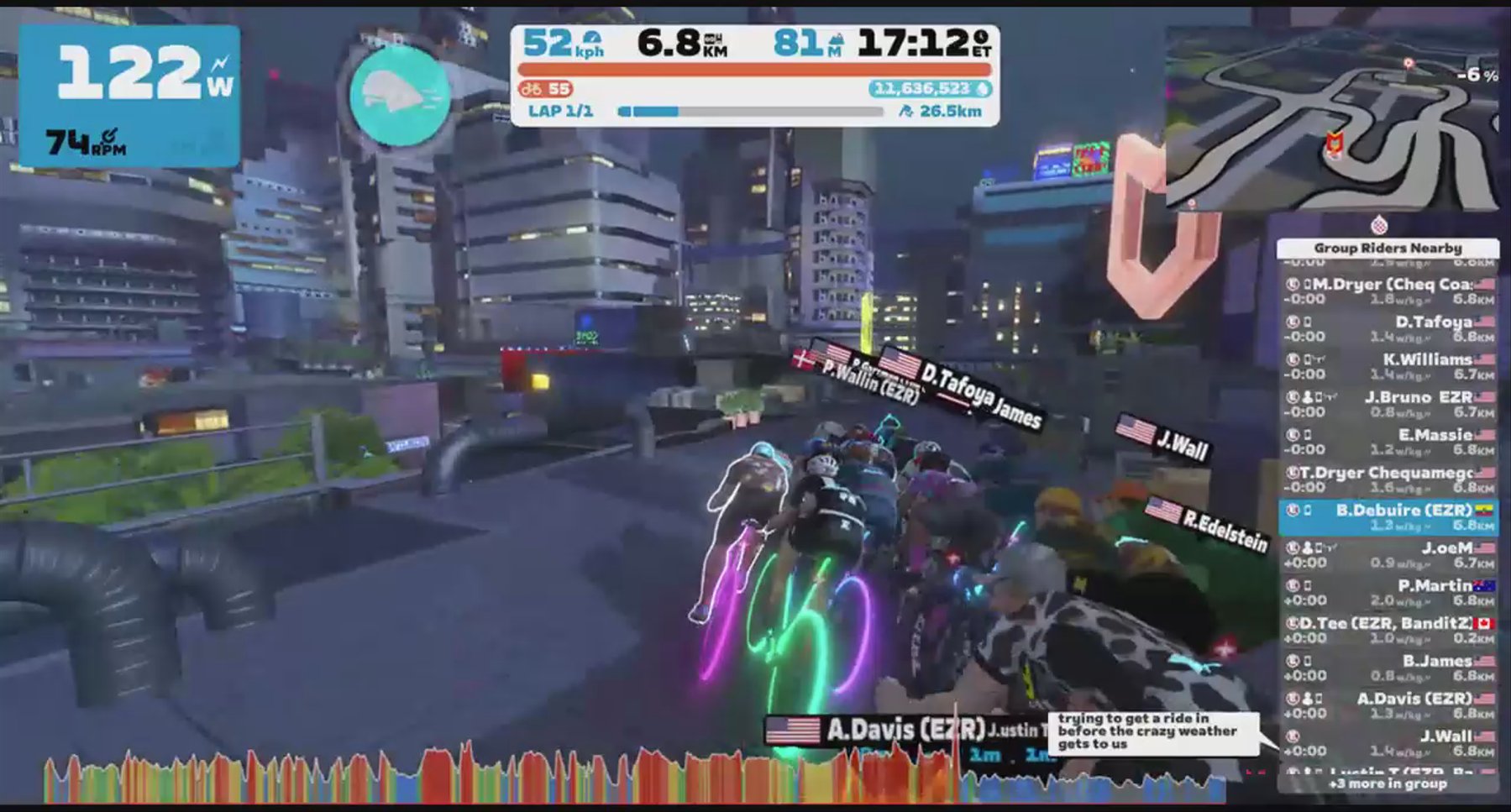 Zwift - Group Ride: EZR Gravity Defiers Banded Climb Temples and Towers on Temples and Towers in Makuri Islands