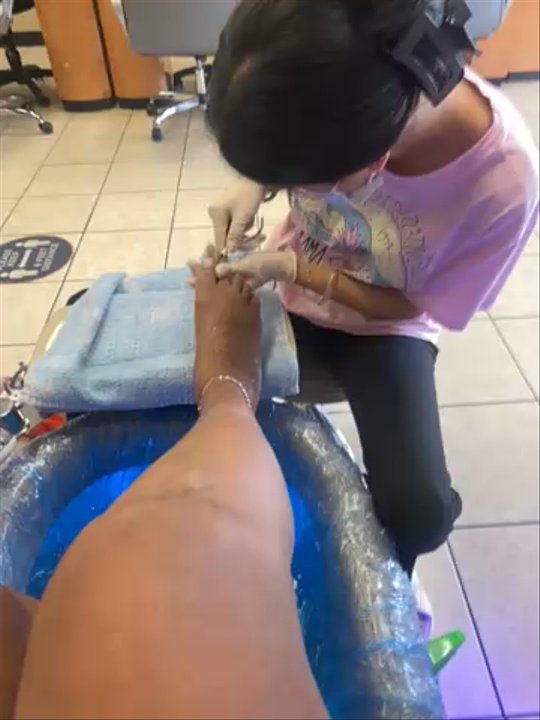 Le Spa Nails - The pedicure process of me and my husband getting our feet done - Nail Salons Near Me - Rex, Georgia