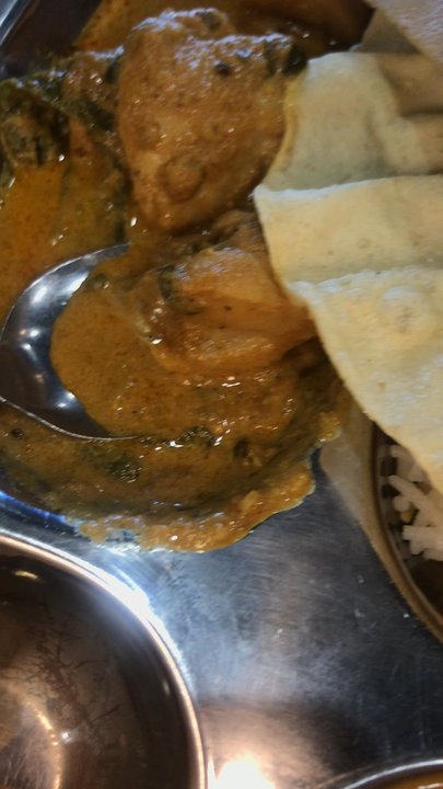 Sankranti - Boneless chicken with spinach, Chicken 65, Chicken  biryani (with saffron), boondi laddu, gare (peanut chutney), tomato rasam, dhal (lentil) - Indian Near Me - Sunnyvale, California