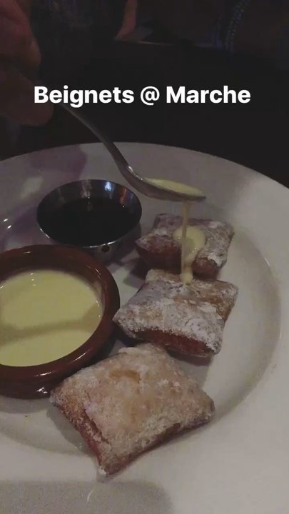 Marche - Beignets with crême anglaise for brunch on the weekend! So good! - French Near Me - Eugene, Oregon