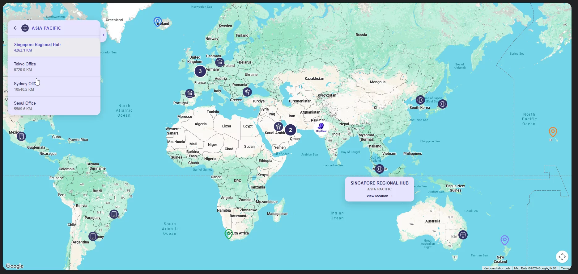 I kept rebuilding Google Maps setups in Framer for hotels, real estate and store locators.So we built MapFlow: interactive maps in Framer, no code. $19.What it does:• Custom marker icons, unlimited markers• Category and nearby filters• Clustering and distance calc• Popups with links• Roadmap, satellite, hybrid and terrain viewsYou can match it to the brand with the built-in styles, your own JSON or Google Cloud map styling. It works on desktop, tablet and mobile. Preview: https://mapflow.framer.website/Get it: https://framer.link/C4NtwMr