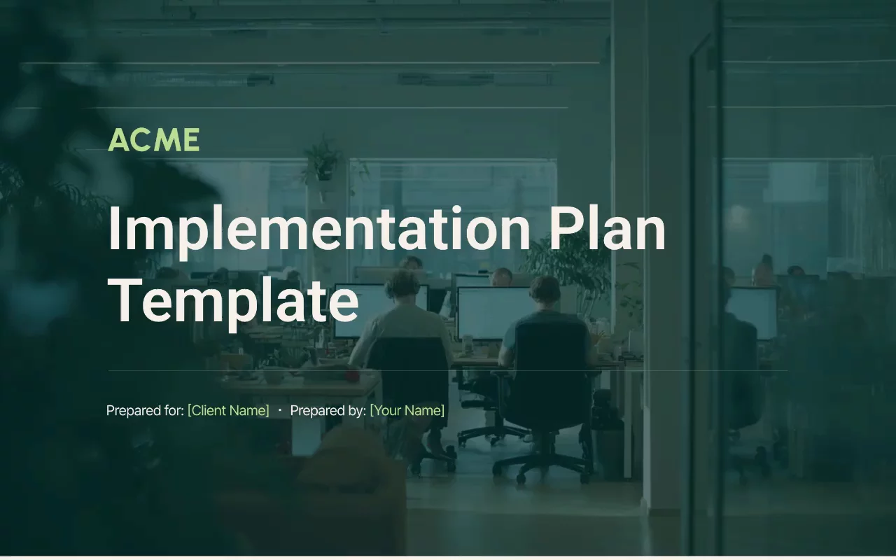 Preview of Implementation Plan Template