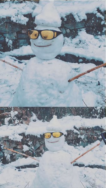 Photo of Snowman in progress 