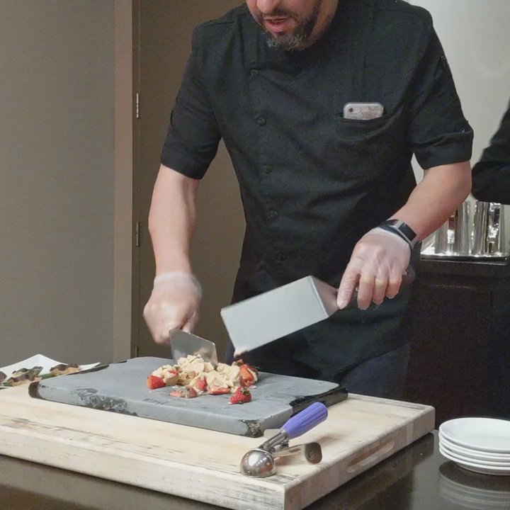 Affairs to Remember - Chef Ahmad Nourzad preparing our dessert course. - Caterers Near Me - Atlanta, Georgia
