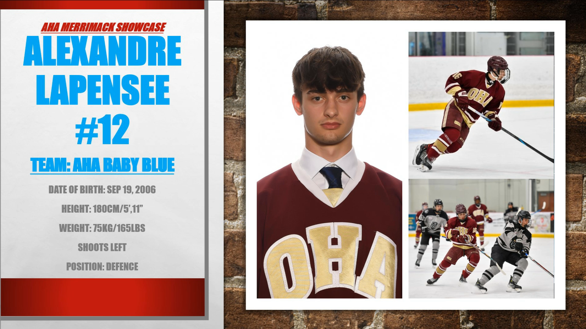 Alexandre Lapensee: Defensive Highlights from AHA Merrimack Showcase 2025