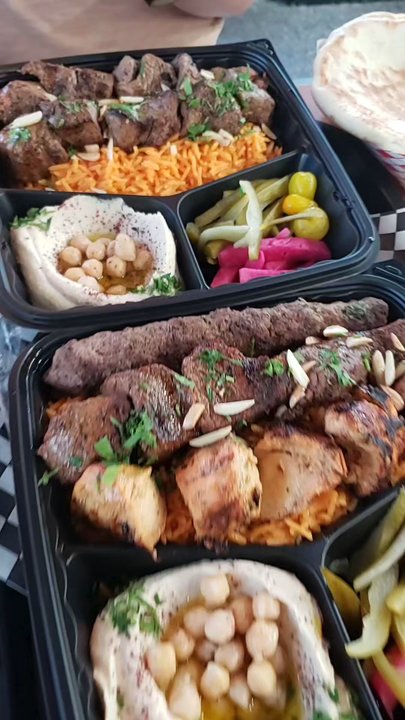 Yafa cuisine - Mixed Grilled Plate (front), Filet Mignon Plate (back) - Vegetarian Near Me - Riverside, California