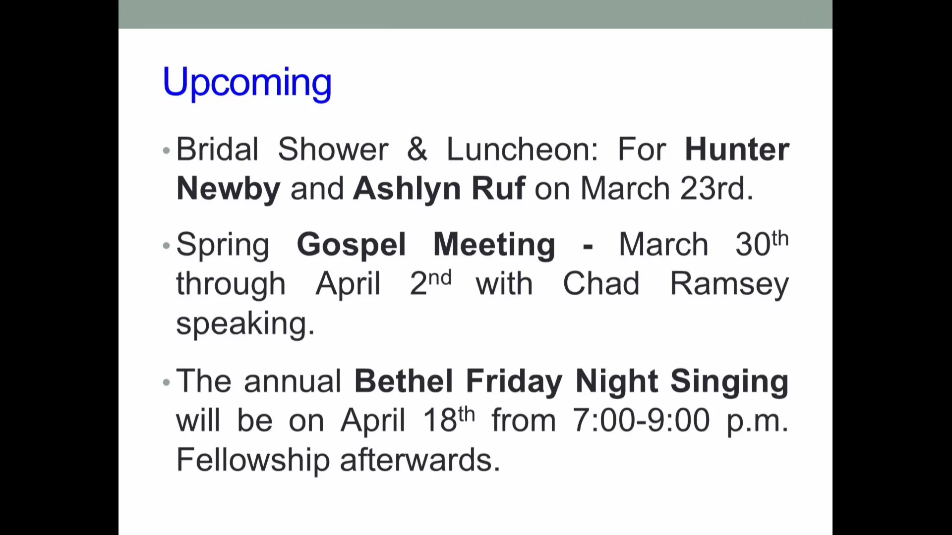 Bethel Service, March 02, 2025