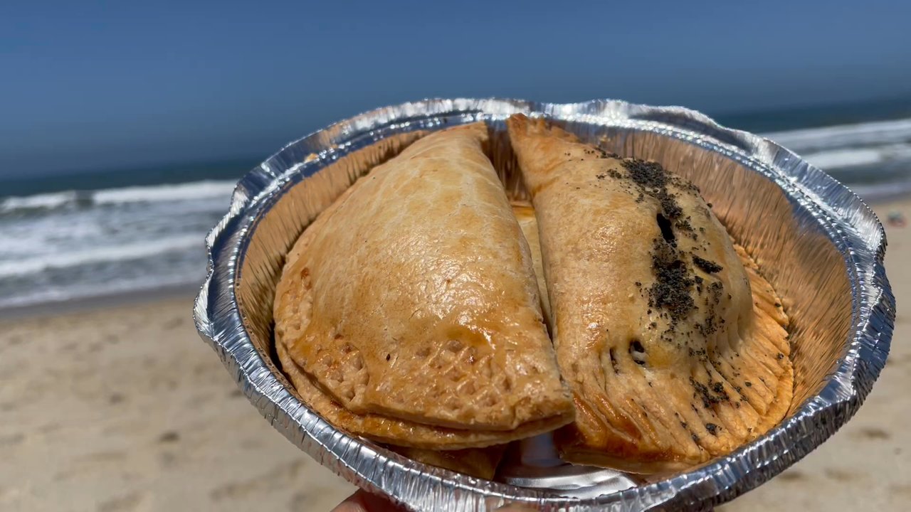 Poplar Beach - Empanadas from the half moon bay farmer market - Beaches Near Me - Half Moon Bay, California