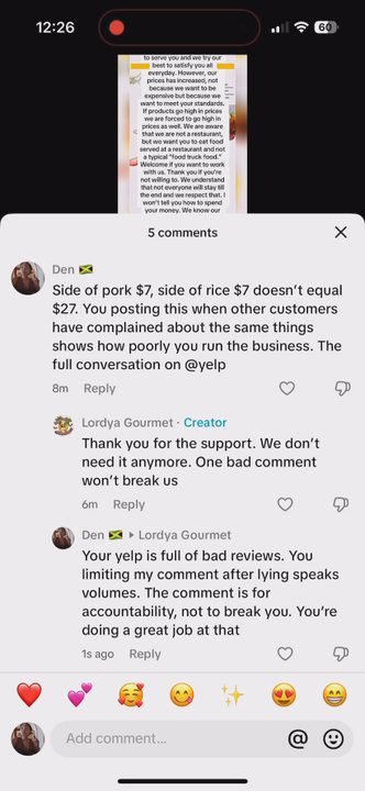 Lordya Gourmet - Owner then makes a post lying about me making a false review. - Food Trucks Near Me - Boston, Massachusetts