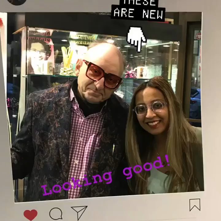 Cristall Opticians - Cindy showing off her new glasses with one of our regulars! - Eyewear & Opticians Near Me - Toronto, Ontario