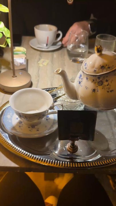 Donatella Restaurant - Mint tea setup and poured! - Italian Near Me - Miami Beach, Florida