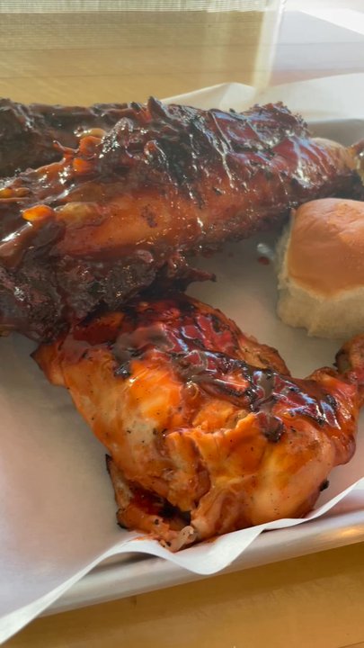 Love Chicken And Ribs - LOVE Chicken and Ribs $22 All Day Special w/ bun, chicken, 2 beef ribs slathered in sauce. Order the two sides as double Rice & Gravy. - Barbeque Near Me - Irwindale, California