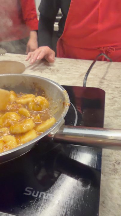 Kitchen Social - Finishing the evening with Banana Foster = yumm - Cooking Classes Near Me - Brentwood, Tennessee