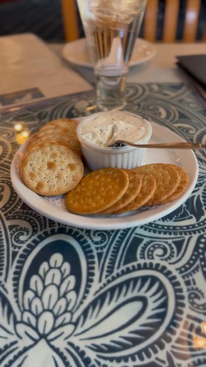 Dolphin Restaurant - Crackers with cheese spread instead of bread - Sandwiches Near Me - Barnstable, Massachusetts