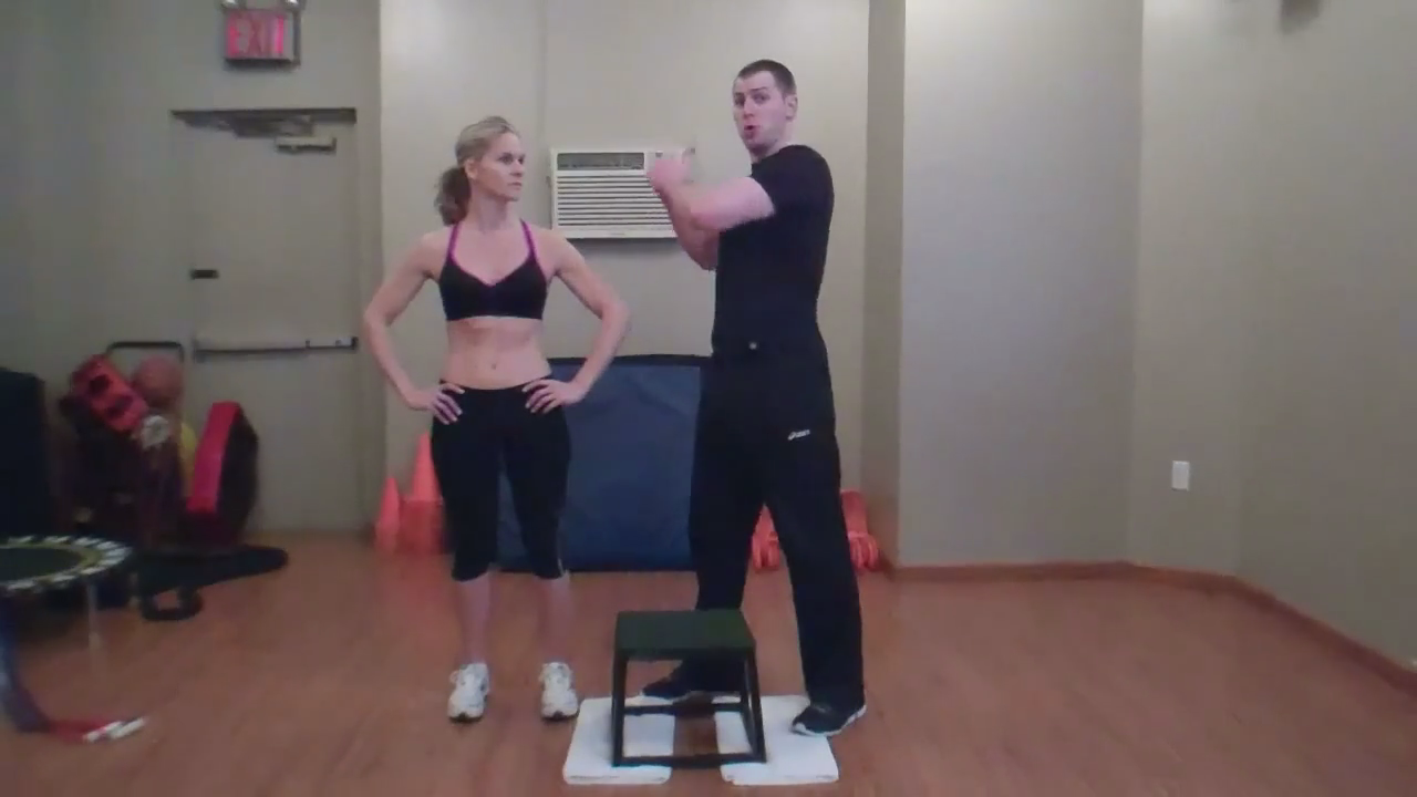 Anterior Oblique Subsystem Integration (Step Up to Chest Press)