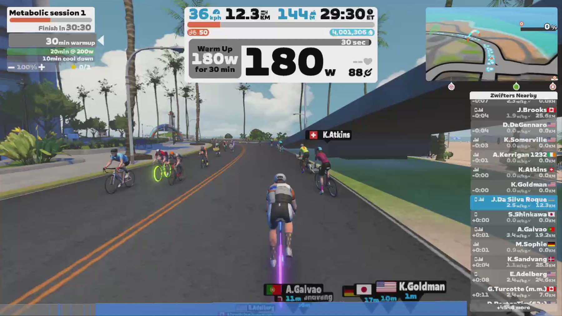 Zwift - Metabolic session 1 in Watopia